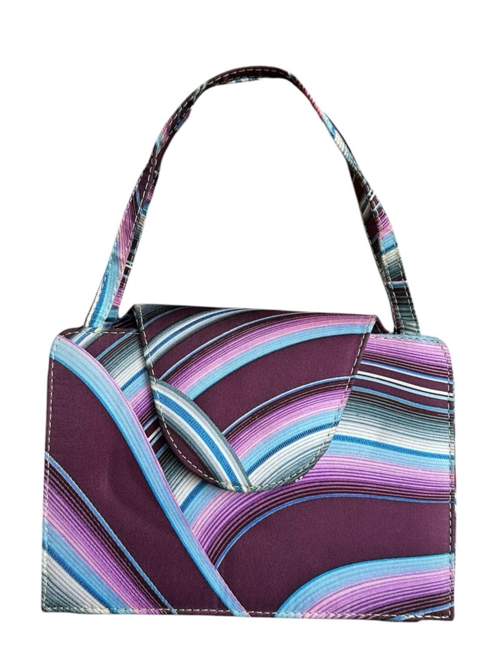 Pineda Covalin Swirl Top Handle Mini Bag 100% Silk Made in Mexico